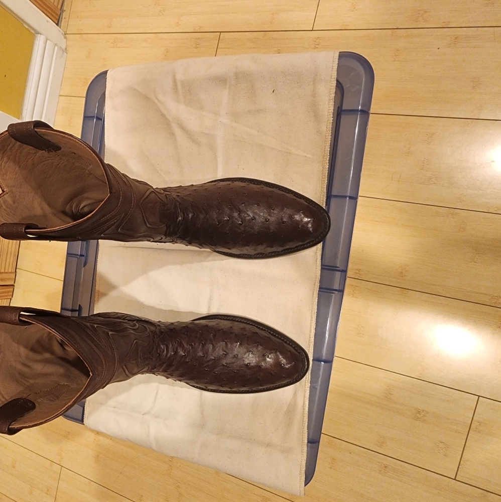 TECOVAS Boots Ostrich  Brown size 8D